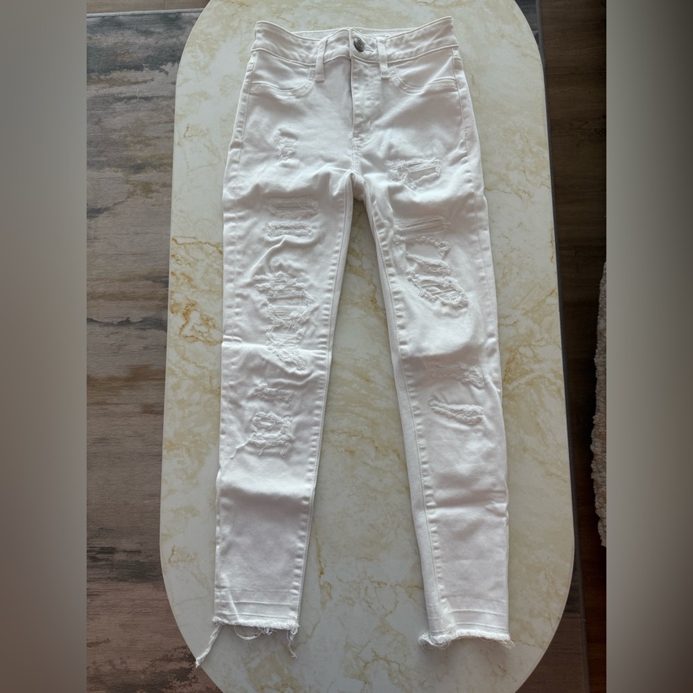 🏷️ 🛍️ American Eagle High Waisted White Next Level Stretch Denim Pant 🏷️ 🛍️